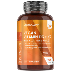 Vitamin D3 + K2 | 240 tabletter | 4000 IE + 150 &mu;g