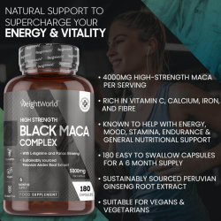 Black Maca Complex | 180 kapsler | Naturligt kosttilskud