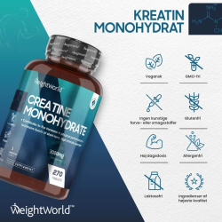 Kreatin Monohydrat | 270 stk | Muskelopbyggende kosttilskud
