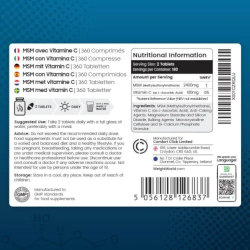 MSM med C-vitamin | 3 x 360 Tabletter | Tilskud til knogler og led