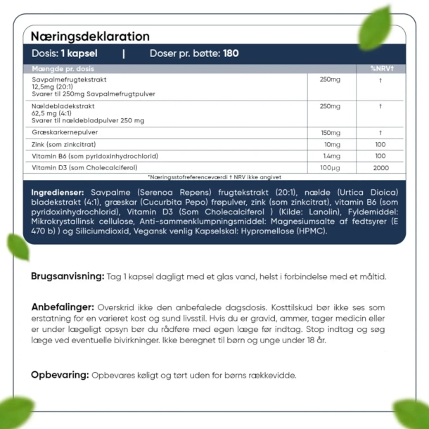 ProstaSure | 180 kapsler | Naturmiddel til prostata
