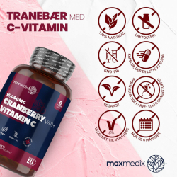Tranebr med C-vitamin | 180 kapsler | Tranebr til urinvejene