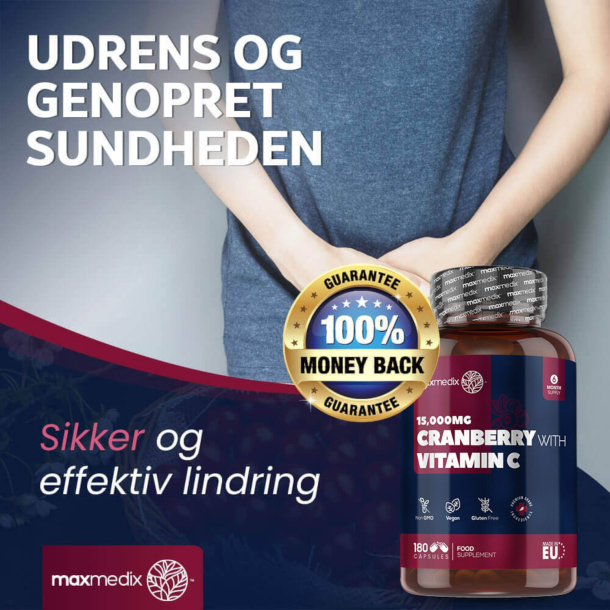 Tranebr med C-vitamin | 180 kapsler | Tranebr til urinvejene