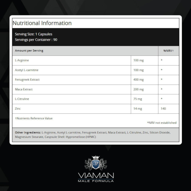 Viaman kapsler til mnd | 3 x 90 stk | For at ge den seksuelle ydeevne