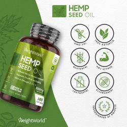 Hampefrolie 1000 mg | 180 kapsler | Med Omega 3, 6 og 9
