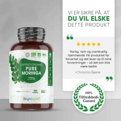 kologiske Moringa Kapsler | 3 x 180 stk | Superfood til blodtryk og kolesterol