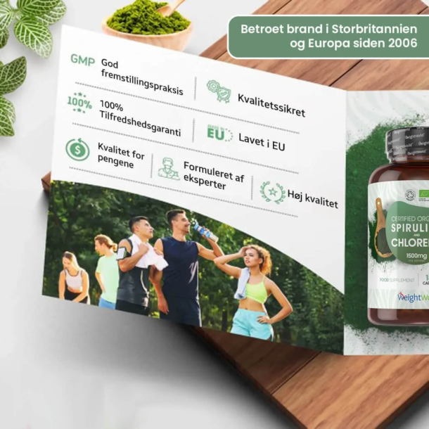 kologisk Spirulina &amp; Chlorella  | 180 kapsler | Vegansk Omega-3