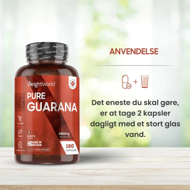 Rent Guarana | 3 x 180 kapsler | Koffeinpiller til energiboost