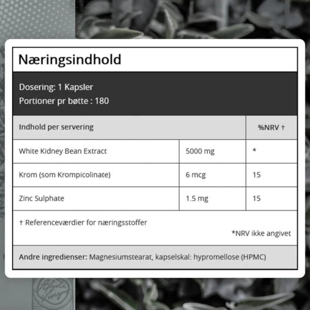Hvide Kidneybnner | 180 kapsler | Naturlig kulhydratblokker