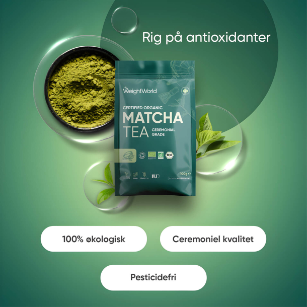 Matcha Te Pulver | 3 x 100 g | Superfood til energi &amp; immunforsvar