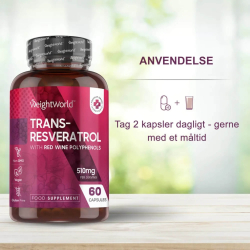Resveratrol med Rdvinsekstrakt | 60 Kapsler | Superfood til anti-aging