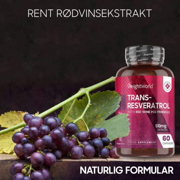 Resveratrol med Rdvinsekstrakt | 60 Kapsler | Superfood til anti-aging