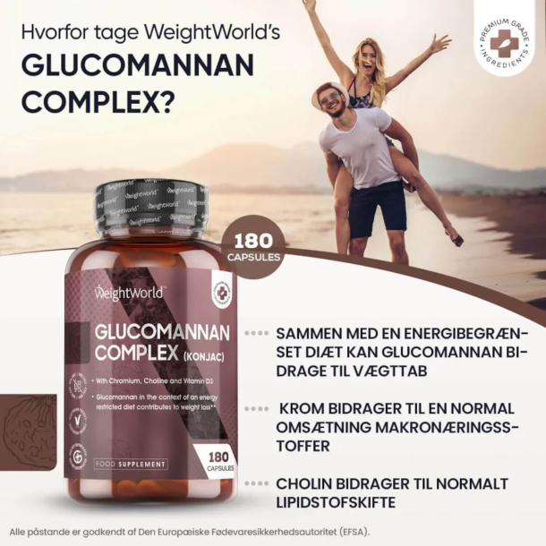 Glucomannan Complex | 180 kapsler | 30-dages udrensning med kostfibre