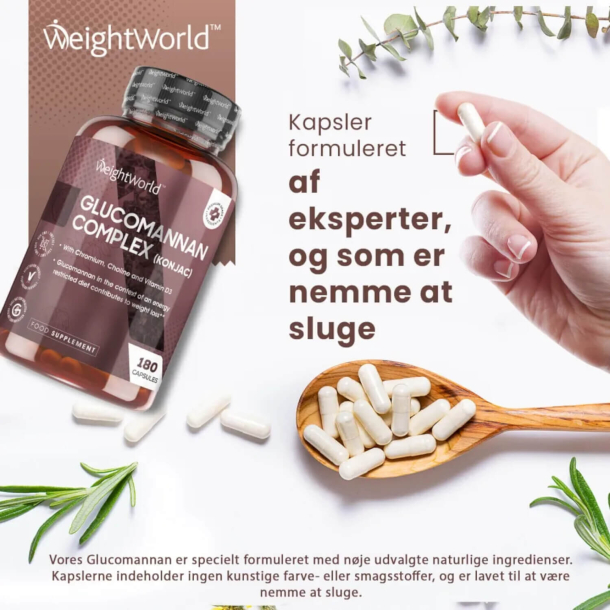 Glucomannan Complex | 180 kapsler | 30-dages udrensning med kostfibre