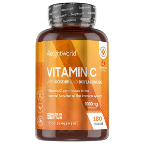C-Vitamin | Hyben & Bioflavonoider | 180 tabletter | Immun & energi