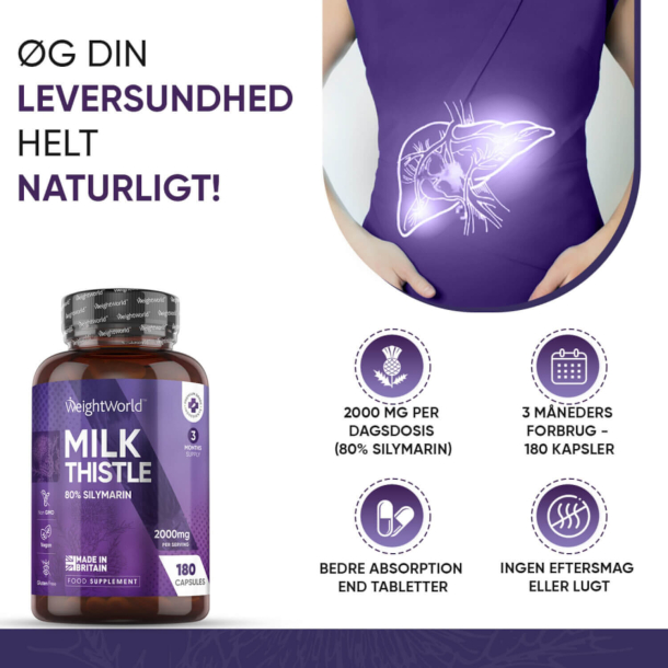 Marietidsel | 180 kapsler | Kosttilskud til leveren