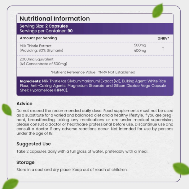 Marietidsel | 180 kapsler | Kosttilskud til leveren