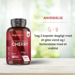 Montmorency Kirsebr | 180 kapsler | Tilskud til svn &amp; restitution