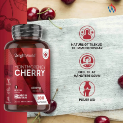 Montmorency Kirsebr | 180 kapsler | Tilskud til svn &amp; restitution