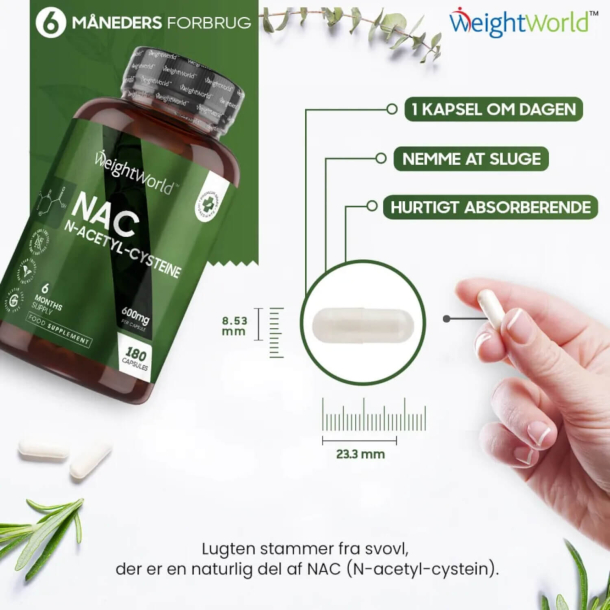 Cystein (NAC) | 180 kapsler | Til immunforsvar &amp; lever