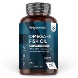 Omega 3 Fiskeolie Kapsler | 400 stk | Styrker hjerte og hjerne