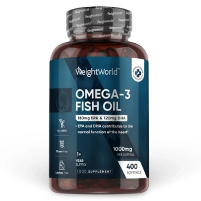 Omega 3 Fiskeolie Kapsler | 400 stk | Styrker hjerte og hjerne