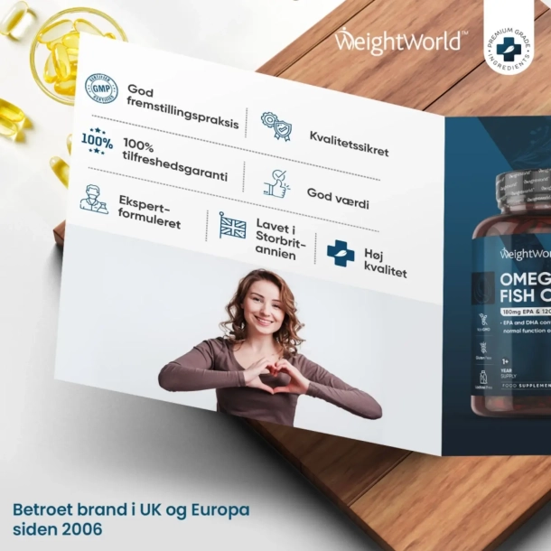 Omega 3 Fiskeolie Kapsler | 3 x 400 stk | Styrker hjerte og hjerne