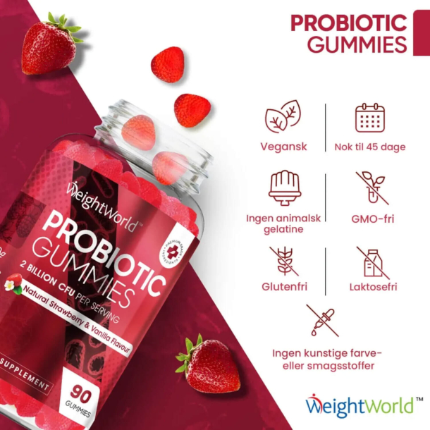 Probiotika Gummies | 3 x 90 stk | 2 milliarder mlkesyrebakterier