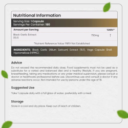 Czarny czosnek | 180 kapsu&#322;ek | Suplementy diety na poziom cukru i cholesterolu we krwi