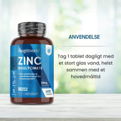 Zink tabletter | 400 stk | Immunforsvarets normale funktion