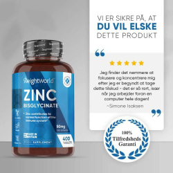 Zink tabletter | 400 stk | Immunforsvarets normale funktion