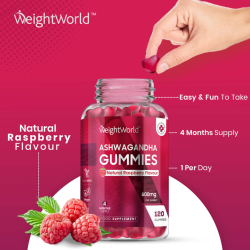 Ashwagandha Gummies | 600 mg | 120 vingummier med hindbrsmag
