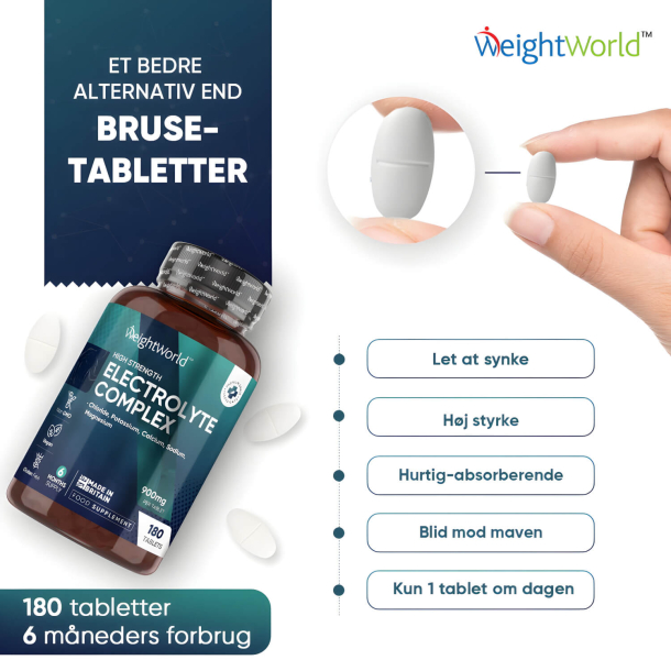 Elektrolytter | Weightworld | 3 x 180 stk | 900 mg | En krop i balance