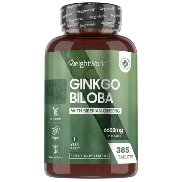 Ginkgo Biloba &amp; Ginseng | 365 tabletter | Energi og immunforsvar