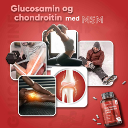 Glucosamin &amp; Chondroitin | 180 kapsler | Hyaluronsyre, C-vitamin og gurkemeje
