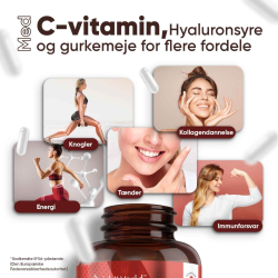Glucosamin &amp; Chondroitin | 180 kapsler | Hyaluronsyre, C-vitamin og gurkemeje