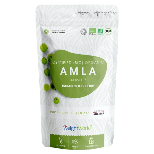 kologisk Amla Pulver | 200g | Superfood-pulver til hjerte &amp; immunforsvar