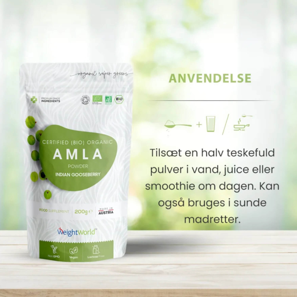 kologisk Amla Pulver | 3 x 200g | Superfood-pulver til hjerte &amp; immunforsvar