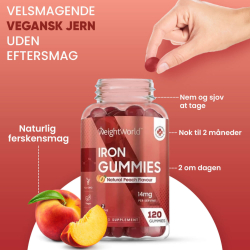 Jern + C-vitamin Gummies | 28 mg | 120 stk veganske vingummier