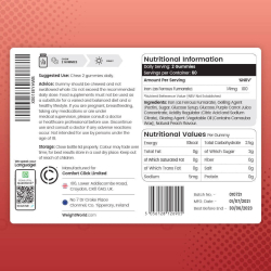 Jern + C-vitamin Gummies | 28 mg | 120 stk veganske vingummier