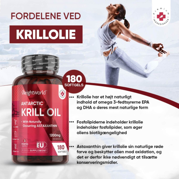Krill Olie | 180 stk softgels |  Omega-3 olie