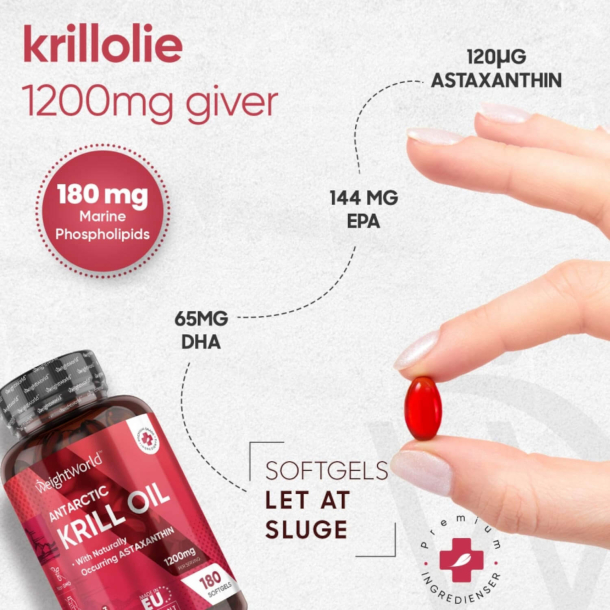 Krill Olie | 180 stk softgels |  Omega-3 olie
