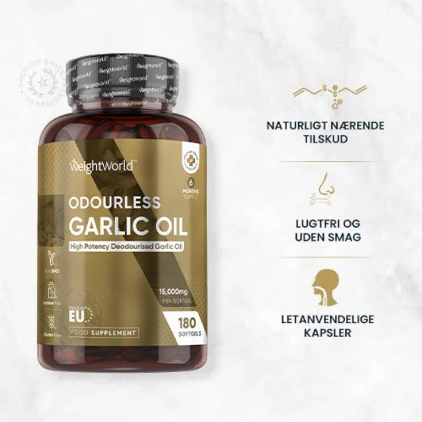 Hvidlgspiller | 180 stk | Til hjertesundhed og kolesterol