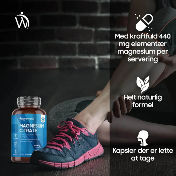 Magnesium Citrat | 3 x 240 stk veganske kapsler