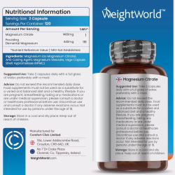 Magnesium Citrat | 3 x 240 stk veganske kapsler