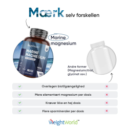 Marine Magnesium + B6-vitamin | 3 x 180 stk | 360 mg