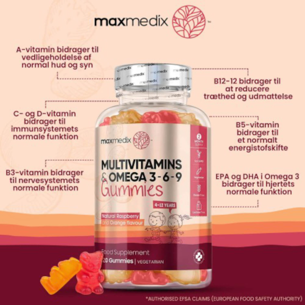 Multivitamin Gummies | 3 x 120 stk. | Vitamintilskud til brn i vingummi
