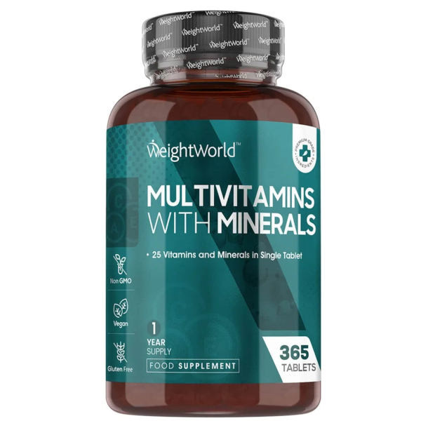 Multivitaminer &amp; Mineraler | 400 tabletter | Med 25 vitaminer &amp; mineraler