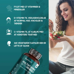 Multivitaminer &amp; Mineraler | 400 tabletter | Med 25 vitaminer &amp; mineraler