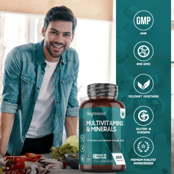 Multivitaminer &amp; Mineraler | 400 tabletter | Med 25 vitaminer &amp; mineraler